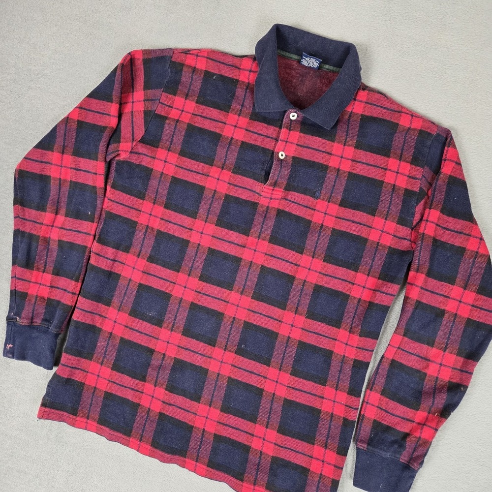 Vintage Polo Ralph Lauren Polo Shirt Mens Large Red Plaid Long Sleeve 90s